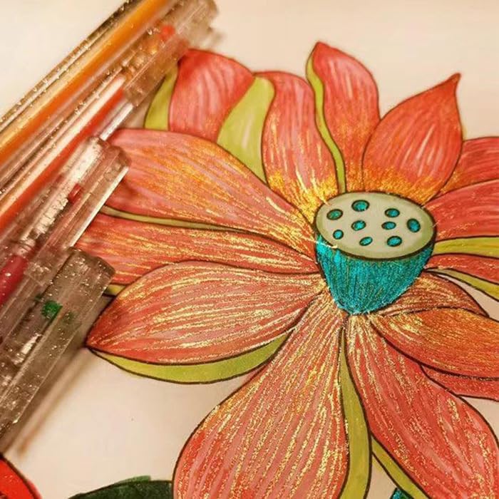 glitter gel pens,12 Colors Gel Pens for Coloring,Metallic Vibrant Sparkle Colorful Pen,Fine Tip Markers Colored Neon Gel Pens for Adult Coloring Books, Sparkle Pen, Gelly Roll Pens