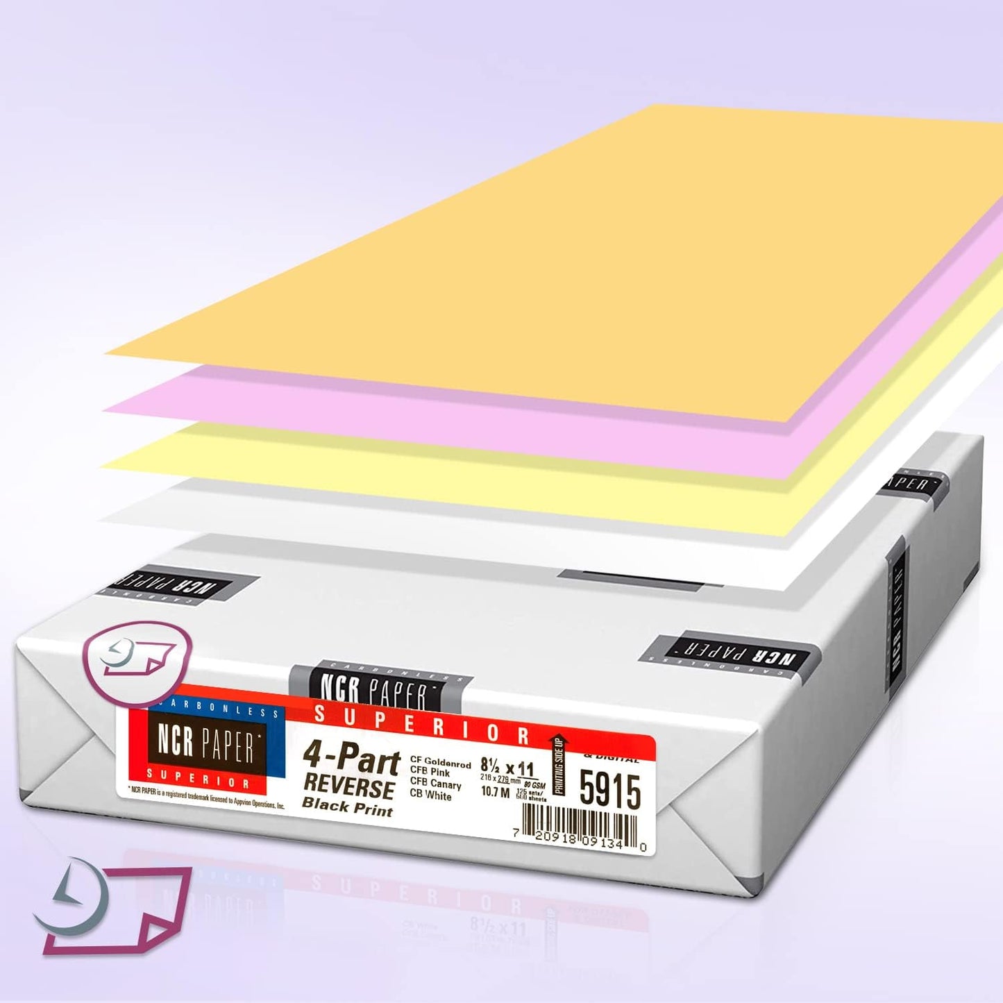 NextDayLabels - Superior Carbon-Less NCR, Pre Collated Paper, 500 Sheets Per Pack (8-1/2" x 11" 4 Part Reverse, 5915)