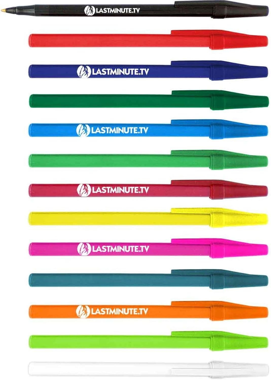 Personalized Stick Pens With your Custom Logo or Text-500 Pack Bulk-for Businesses, Parties, and Events, Custom Printed Slim Ballpoint Pens Colored with Cap, Forest Green, Black Ink