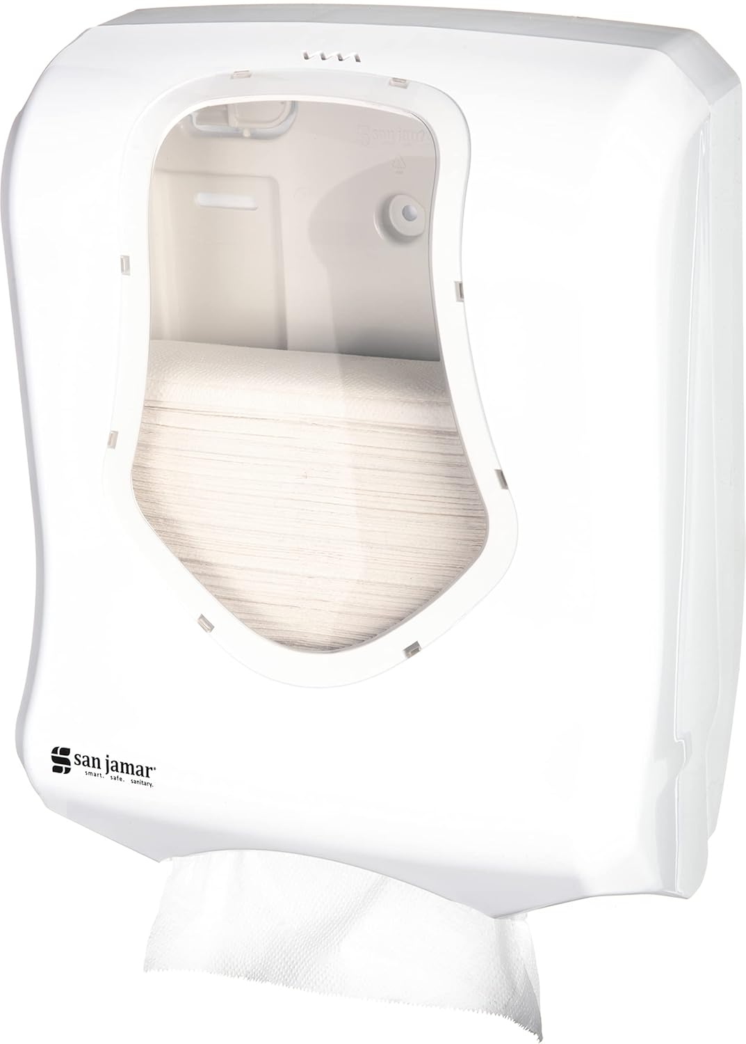 San Jamar Summit Ultrafold Paper Towel Dispenser, Holds Multifold or C-Fold Towels for Bathroom, Kitchens, and Restaurants, Plastic, 16 x 11 x 6 Inches, White