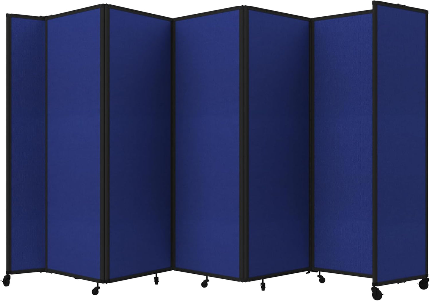 Versare Room Divider 360 Portable Wall Partition | Folding Panels | Large Freestanding Divider | Locking Wheels | Temporary Room Separator