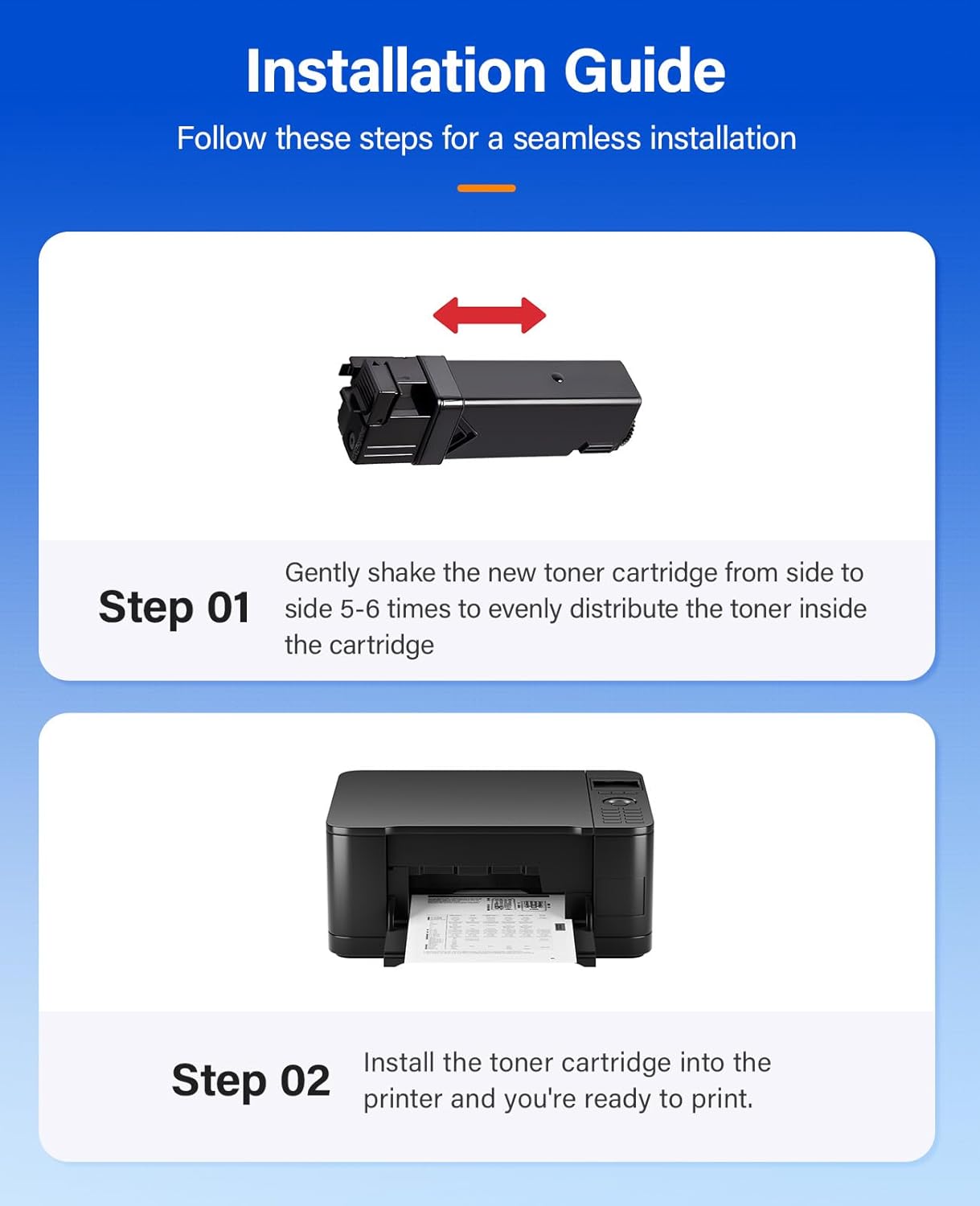 6500 6505 Toner Cartridge Set 4-Pack High Capacity 106R01597 106R01594 106R01595 106R01596 Replacement for Xerox Phaser 6500 6500N 6500DN WorkCentre 6505 6505N 6505DN Printer Black Cyan Magenta Yellow