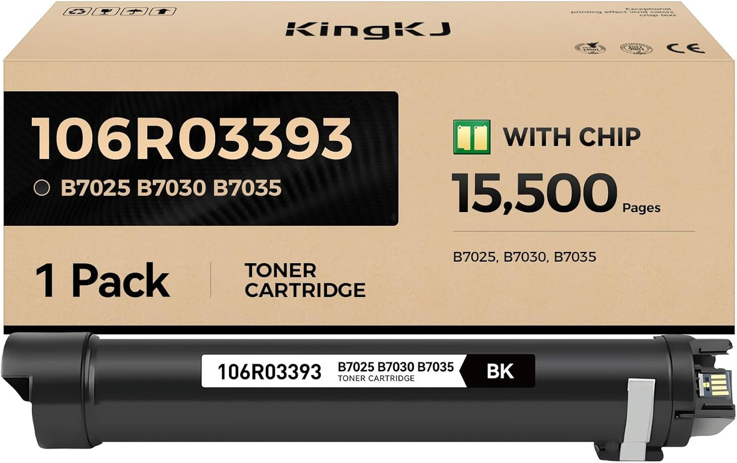 VersaLink B7025 B7030 B7035 Black High Capacity Toner Cartridge 1-Pack Replacement for Xerox 106R03393 106R03394 Toner Compatible with Xerox VersaLink B7025 B7030 B7035 Laser Printer Ink All-in-One