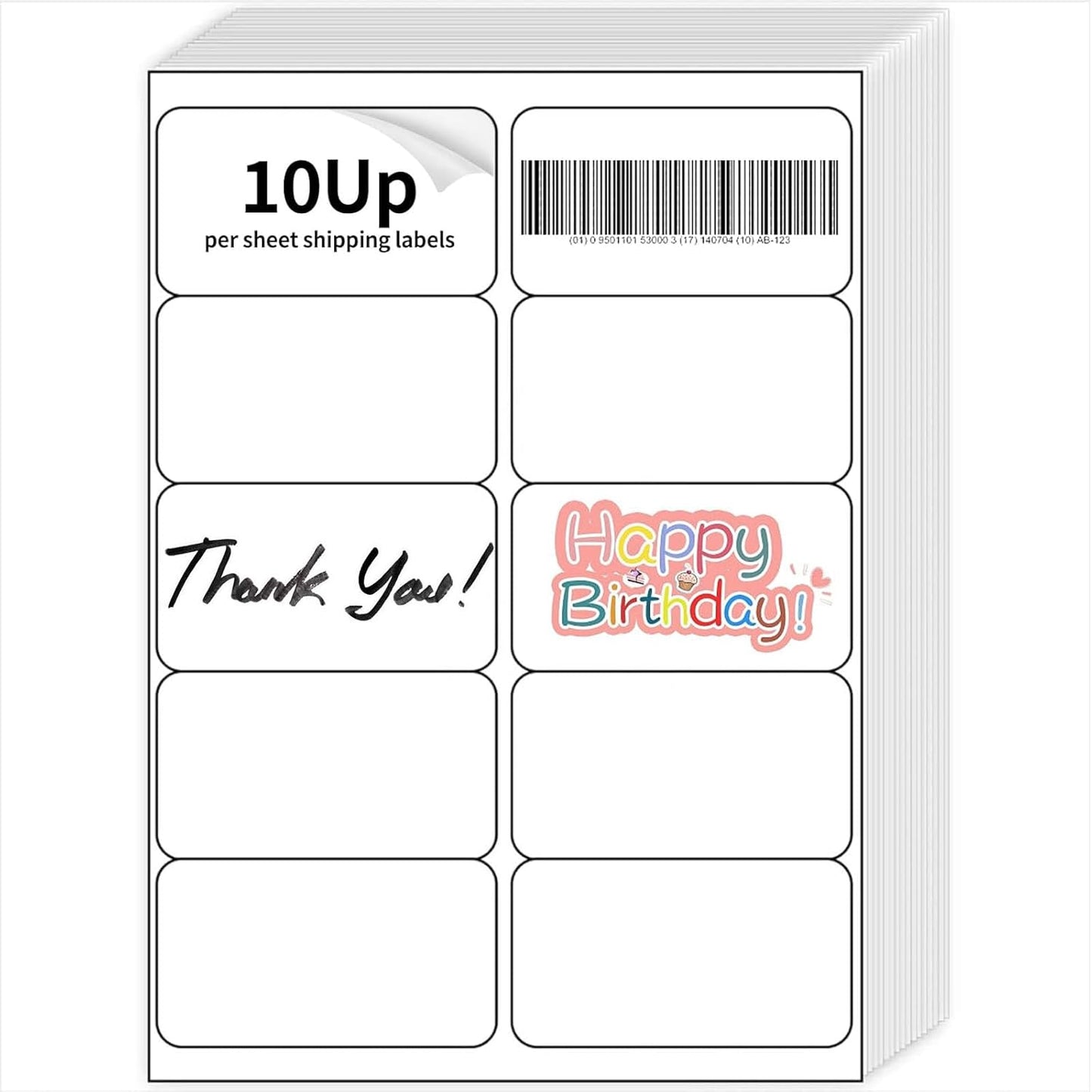 200 Sheets 2" x 4" Shipping Mailing Labels Printable White 10 up Address Label for Laser/Inkjet Printers - Matte, 10 Labels per Sheet
