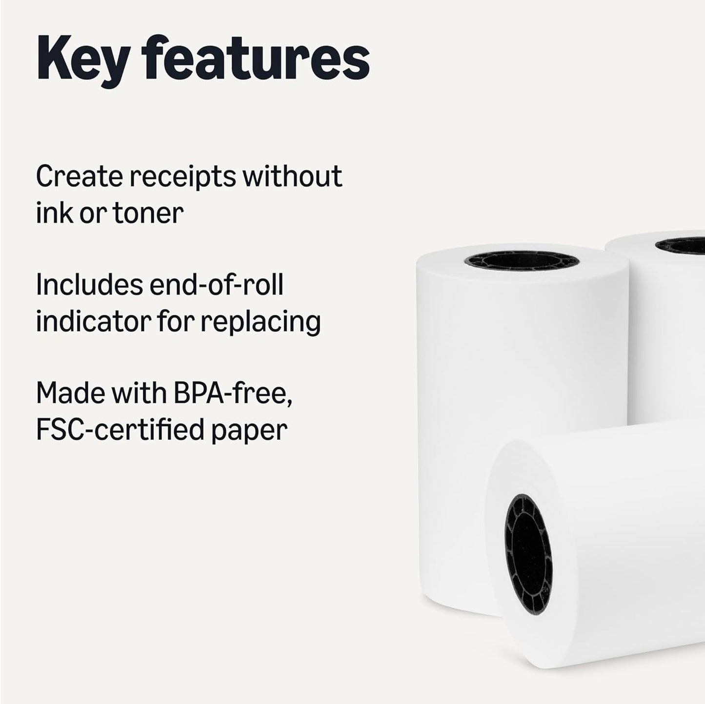 Amazon Basics Thermal Paper Receipt Rolls, 2 1/4" x 50', 50 rolls