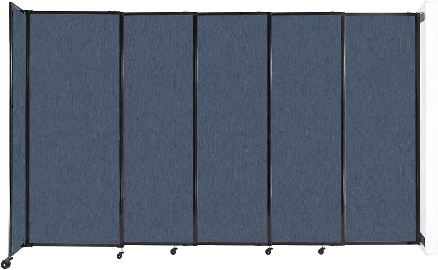 Wall-Mounted Sliding StraightWall Room Divider | Adjustable Widths | Locking Wheels | Room Separator | Up to 11'3" Wide x 6'10" Tall Ocean Fabric Panels