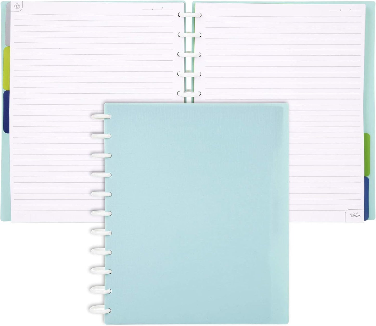 Talia Discbound Notebooks, Planner, Customizable, (Summer Blue, Letter (8.5in x 11in))