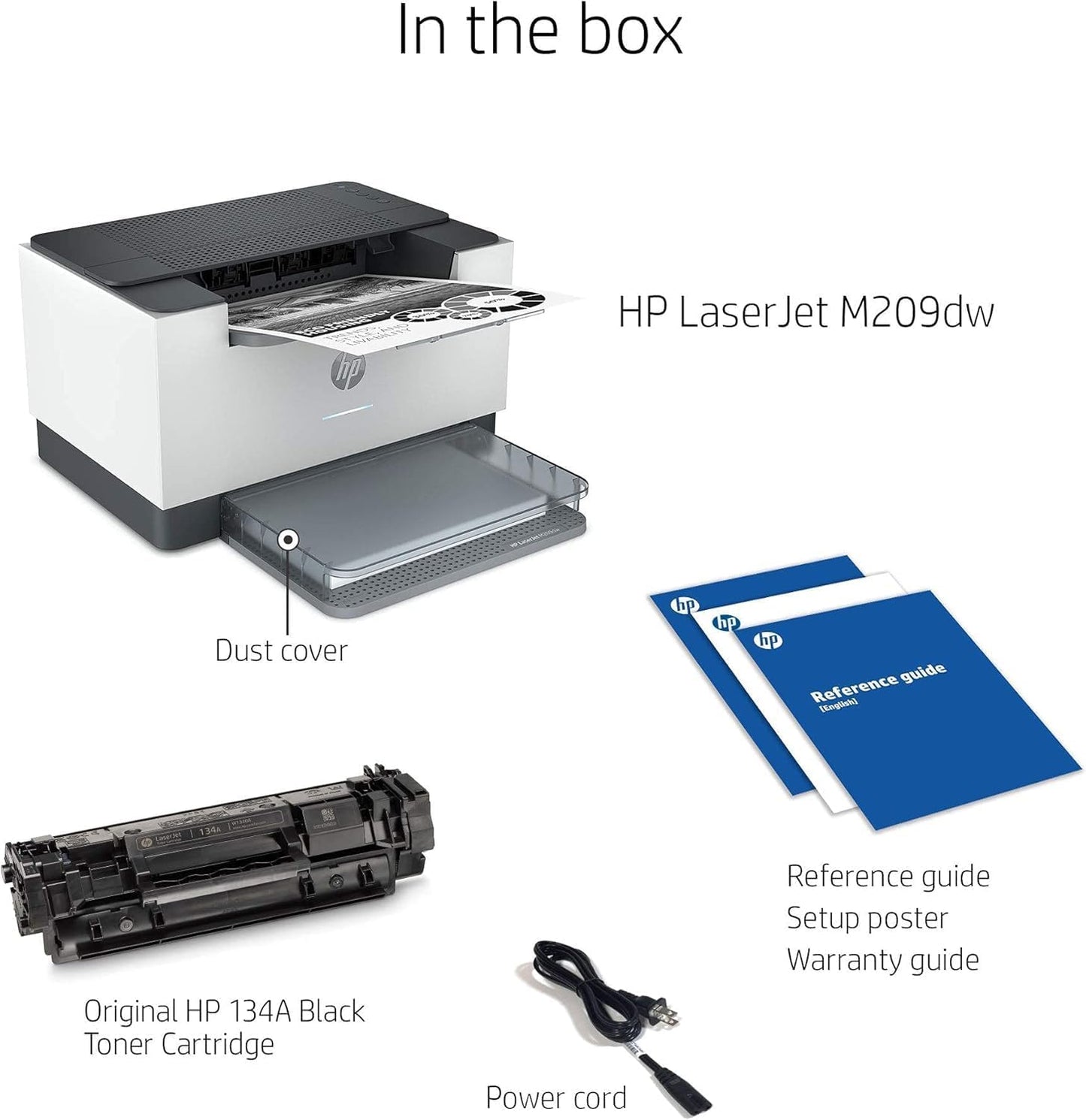 HP Laserjet M209dw Wireless Black & White Laser Printer, Single-Function, Print, Best for Home Office (Renewed)