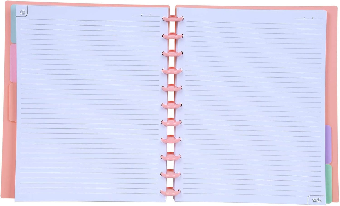 Talia Discbound Notebooks, Planner, Customizable, (Salmon w/Salmon Discs, Letter (8.5in x 11in))