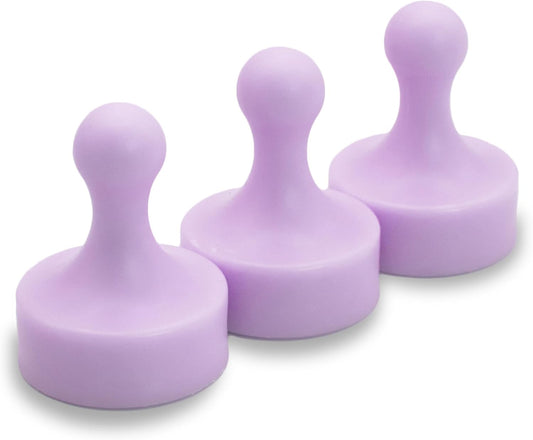 GLASSBOARD STUDIO Powerful Neodymium Magnets, Pawn-Shaped - Strong Fridge/Refrigerator and Whiteboard Magnet, Ideal for Office, Kitchen, Crafts - Rare Earth, Heavy Duty (3, Meadow Lilac)