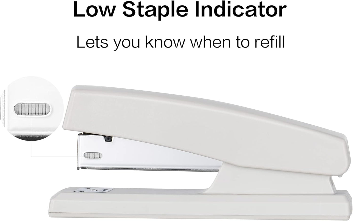 Deli Stapler, Desktop Staplers with 640 Staples, Office Stapler, 25 Sheet Capacity, White