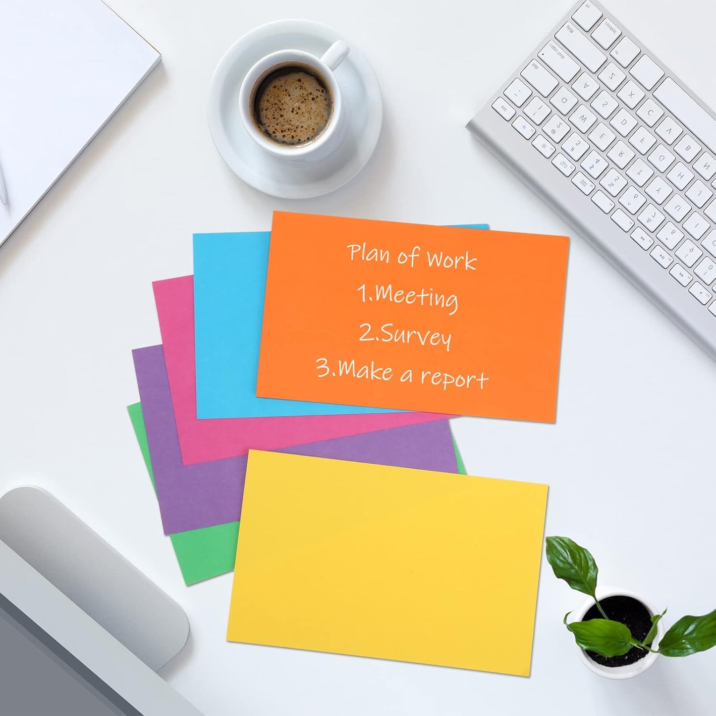 Fainne 300 Pcs 5 x 8 Inches Blank Index Cards 180 Gsm Thick Card Stock Assorted Color Neon Blank Flash Cards Colorful Study Notecards for Organizing(Bright Colors)