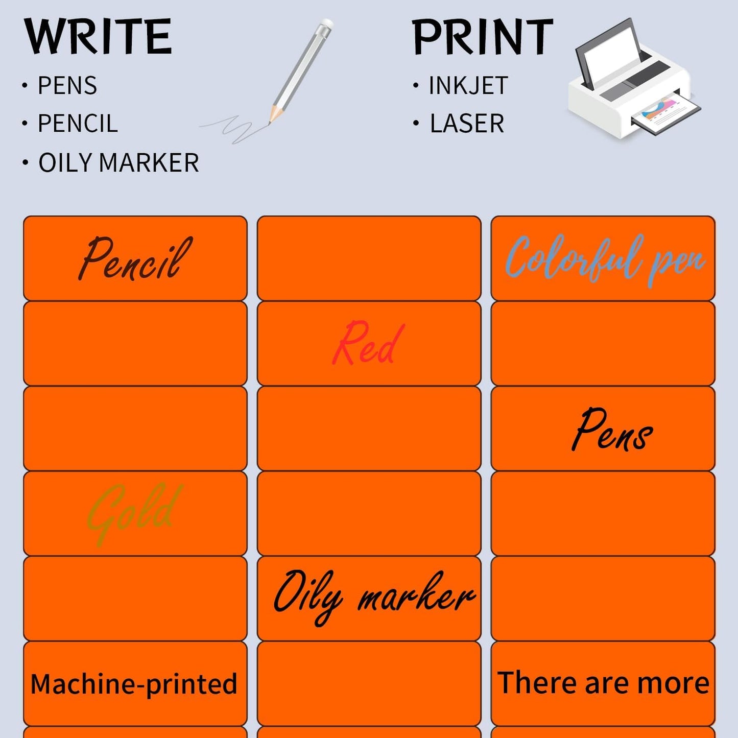 1" x 2-5/8" Colored Labels Stickers, Fluorescent Bright Moving Labels for Laser/Inkjet Printer Permanent Adhesive- 600 Pcs