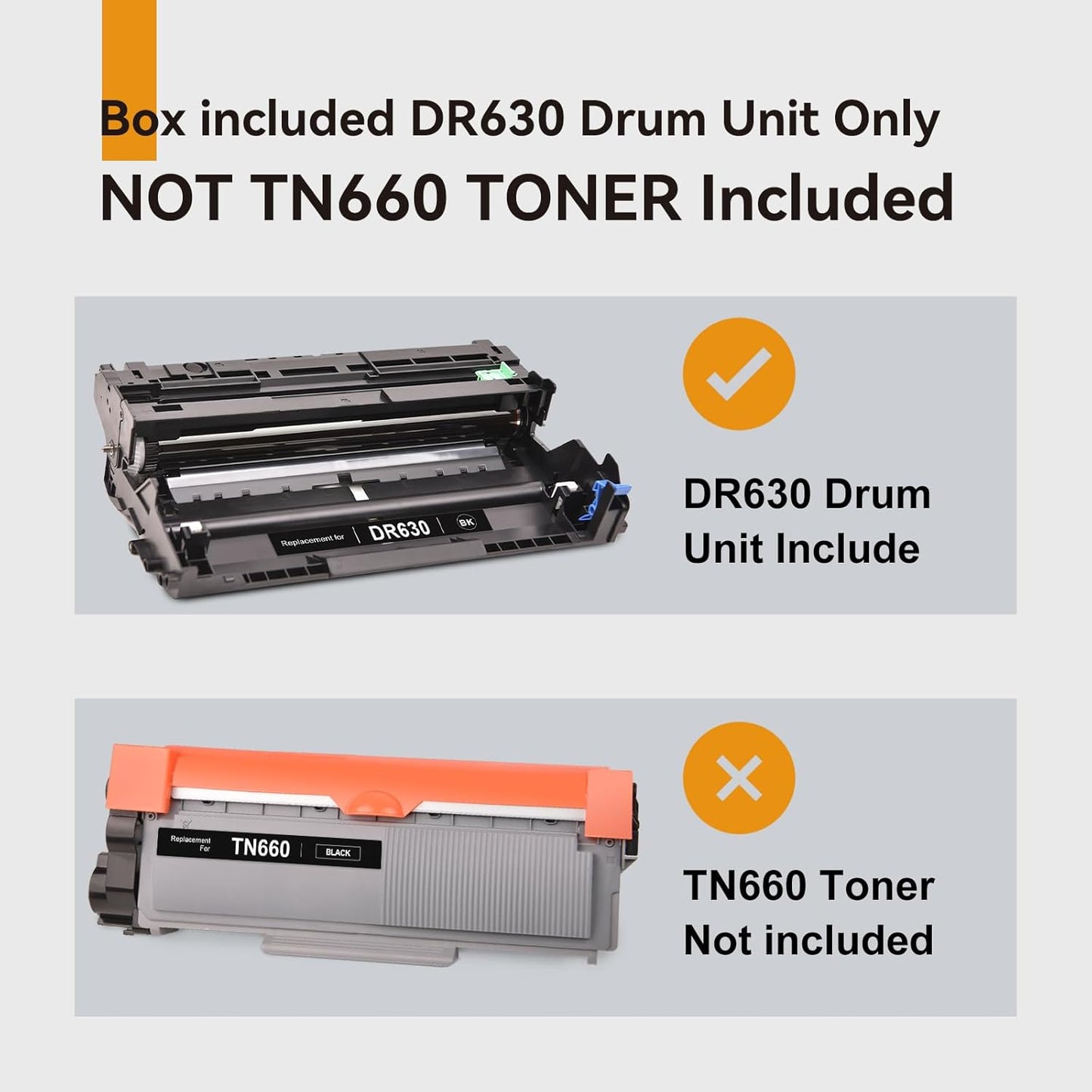 InkNI Compatible Drum (Not Toner) Replacement for Brother DR630 DR 630 Drum for HL-L2300D HL-L2320D HL-L2305W MFC-L2700DW HL-L2360DW HL-L2380DW DCP-L2540DW MFC-L2720DW Printer Black, 2-Pack