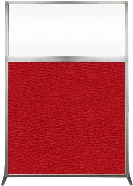 Versare Hush Screen Portable Room Divider | Workstation Wall Divider | Freestanding Privacy Hush Panels | Clear Windows | Fabric Office Divider Screen | Great for Room Separation