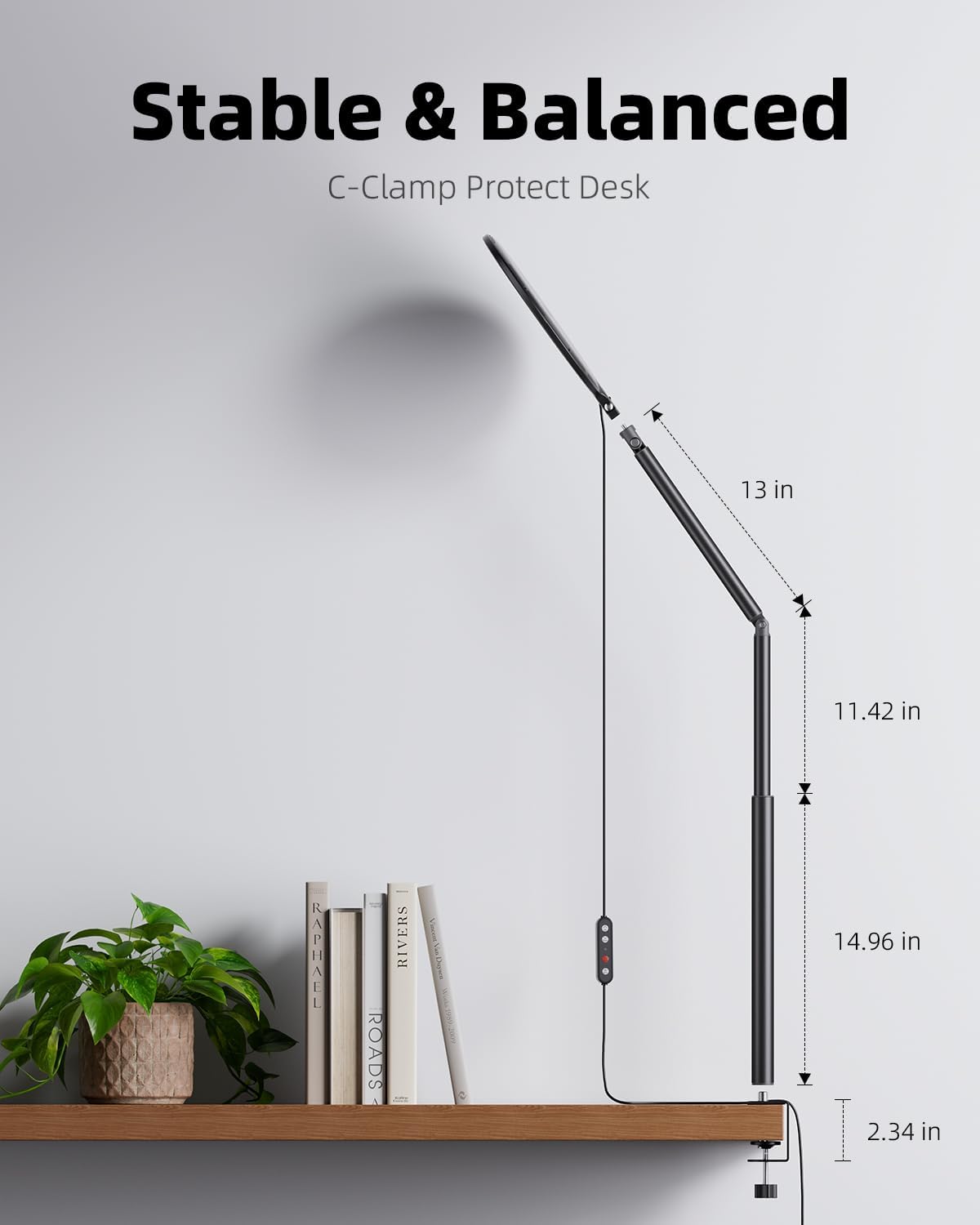 Weilisi 10.2" Desk Ring Light with Stand for Video Call, Ring Light for Desk with Clamp, 360° Rotate & Flexible Height Desk Light, Adjust Arm Desk Lamp for Home Office, Podcast, Gaming, Recording