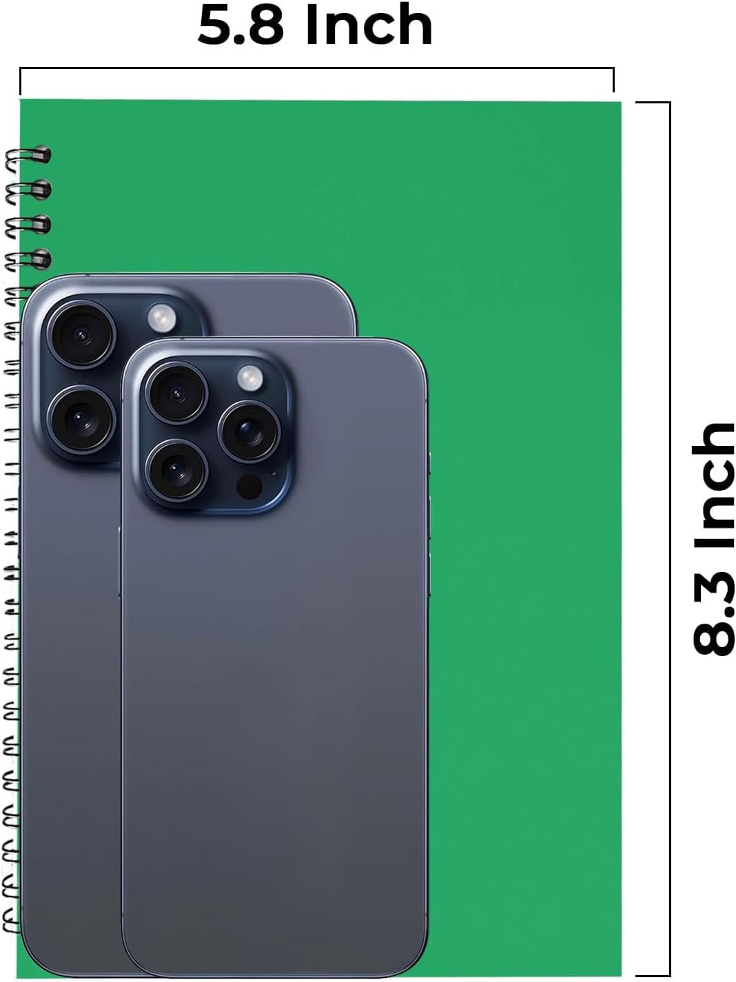 Blank Spiral Notebook, 6 Pack, 5.8 x 8.3, 120 Pages (60 Sheets), 100 GSM Unlined Drawing Notebooks, Assorted A5 Journals, No-Bleed, Sketching, Note Taking, Blank Journals for Office & School