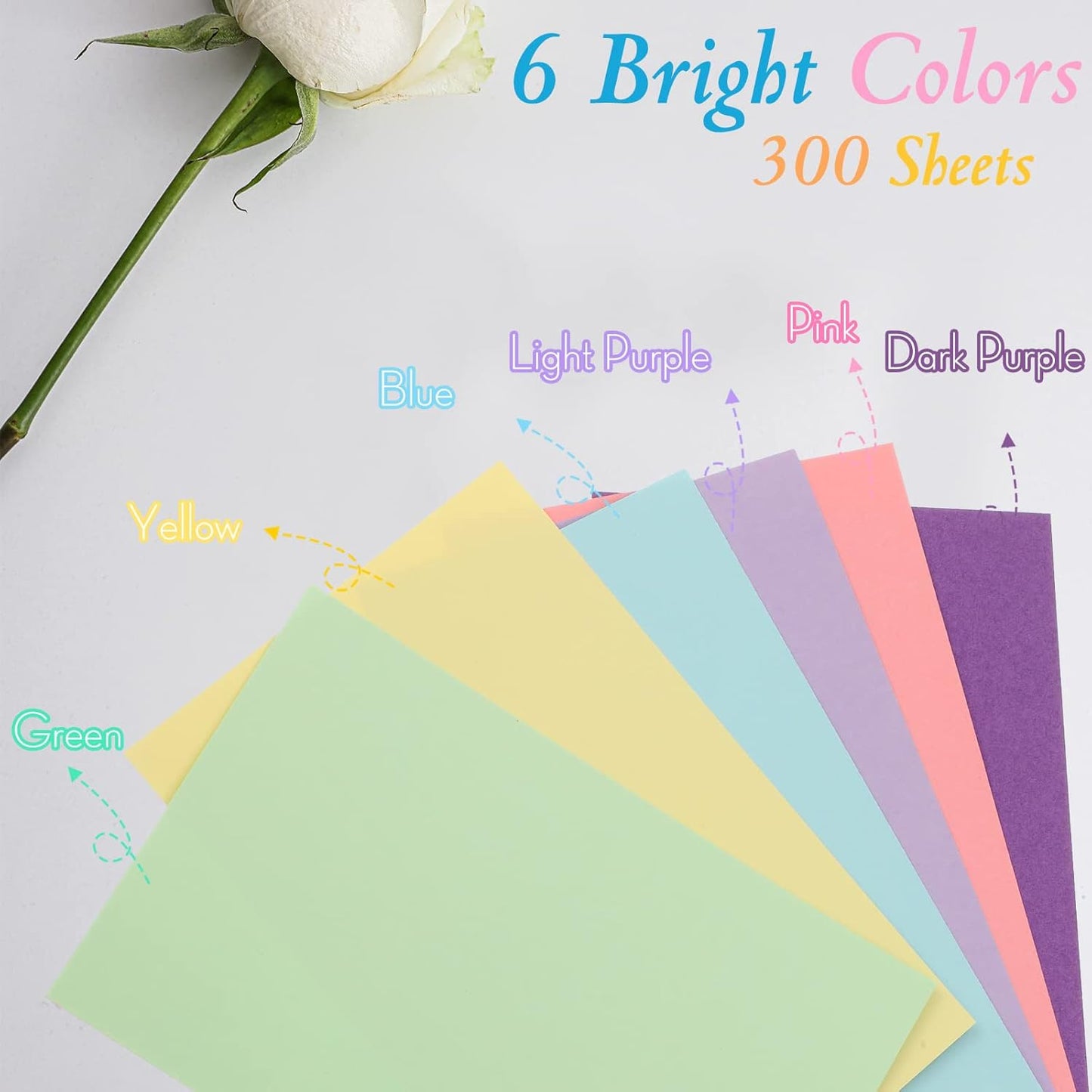 Fainne 300 Pcs Blank Index Cards 180 Gsm Thick Card Stock Assorted Color Neon Blank Flash Cards Colorful Study Notecards for Organizing(4 x 6 Inch,Fresh Colors)