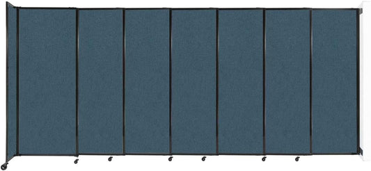 Wall-Mounted Sliding StraightWall Room Divider | Adjustable Widths | Locking Wheels | Room Separator | Up to 15'6" Wide x 6'10" Tall Caribbean Fabric Panels