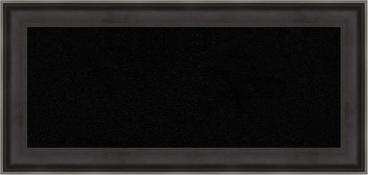 Amanti Art Black Cork Board for Wall, 16x34 Vision Board with Black Wood Frame, Medium Corkboard Office Decor for Home Organization, Casual Corkboard Pinboard to Display Items for Home Organization