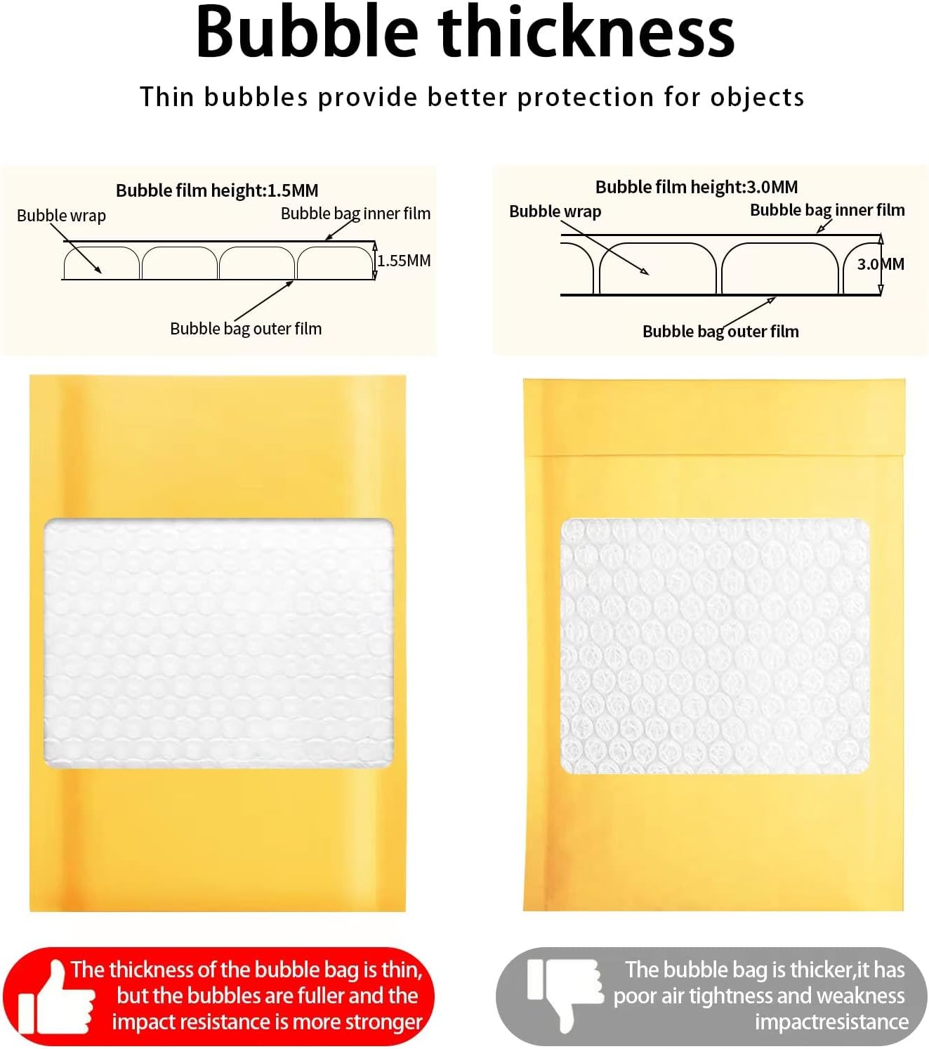 Kraft bubble mailers 6x9 Inch 200 Pack,Self-Sealing Paper Envelopes for Packaging,Strong Adhesion Envelope Mailers, Small Waterproof Cushioned Padded Shipping Bags Yellow #0