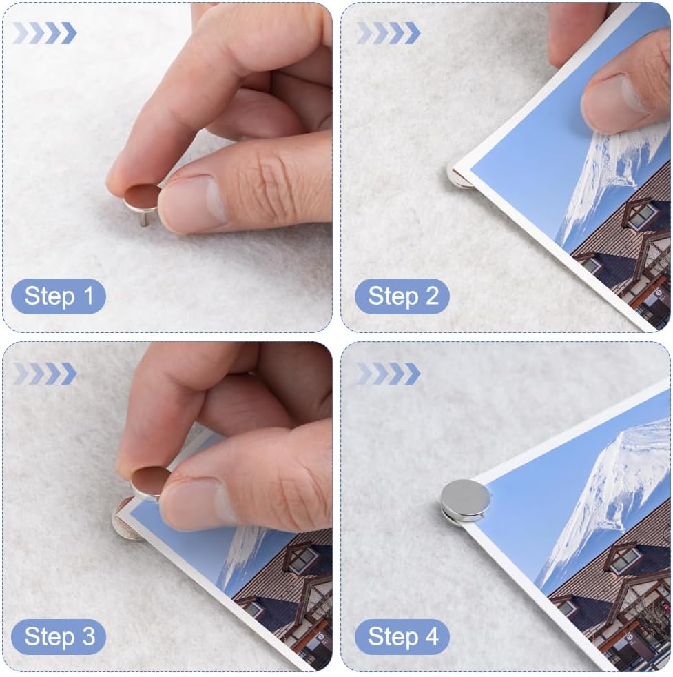 rhinocats Magnetic Push Pins, 30 Sets Magnet Thumbtack for Wall Bulletin Board Strong Decorative Pushpins Clip for Map Picture Hanging Kit Poster Holder