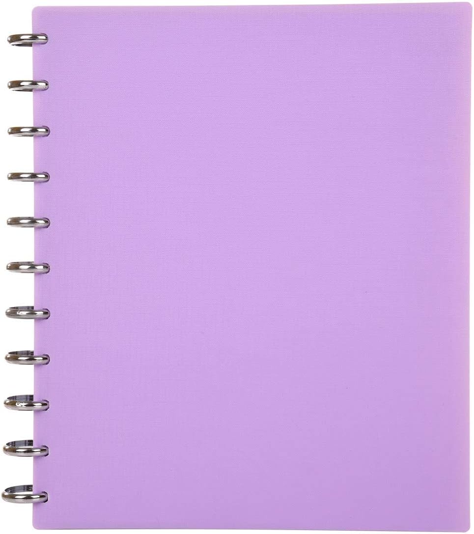 Talia Discbound Notebooks, Planner, Customizable, (yLavender w/Silver Discs, Letter (8.5in x 11in))