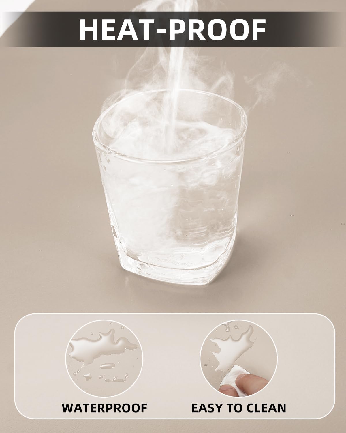 Extra Large Desk pad, Leather Desk Pad Protector,Office Desk Mat,Mouse Pad, Non-Slip Desk Blotter, Laptop Desk Pad, Waterproof Desk Writing Pad for Office&Home (Apricot, 55" x 17")