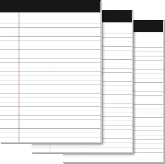 Legal Pads 8.5 x 11 Writing Pads, 3 Pack Note Pads 8.5 x 11 Wide Ruled Pads of Paper, Micro Perforated Notepad 8.5'' x 11'' Lined Paper Pads, Thickness Paper with Strong Cardboard, 30 Sheets per Pad