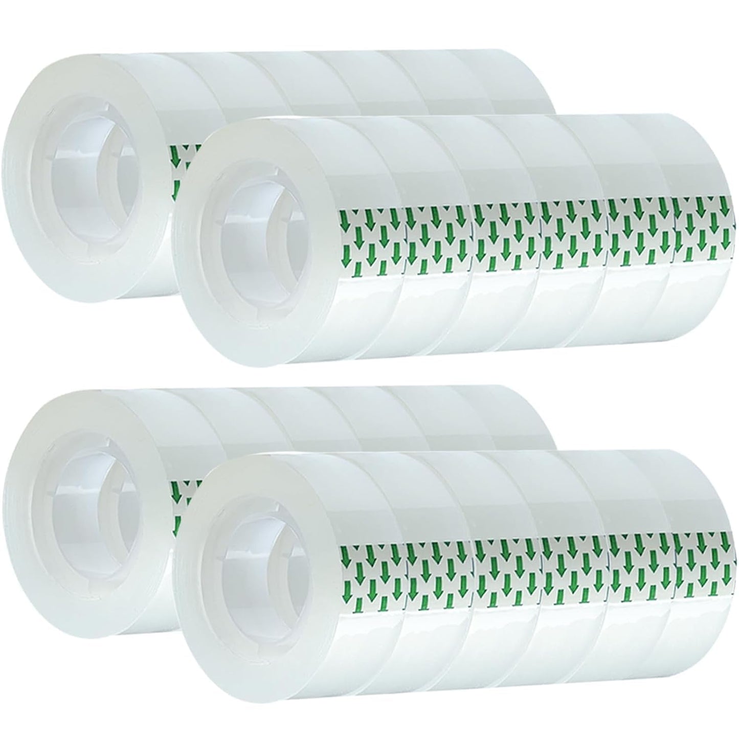 Transparent Tape Refill Rolls for Dispenser, Tear by Hand,24 Rolls x 900 inches