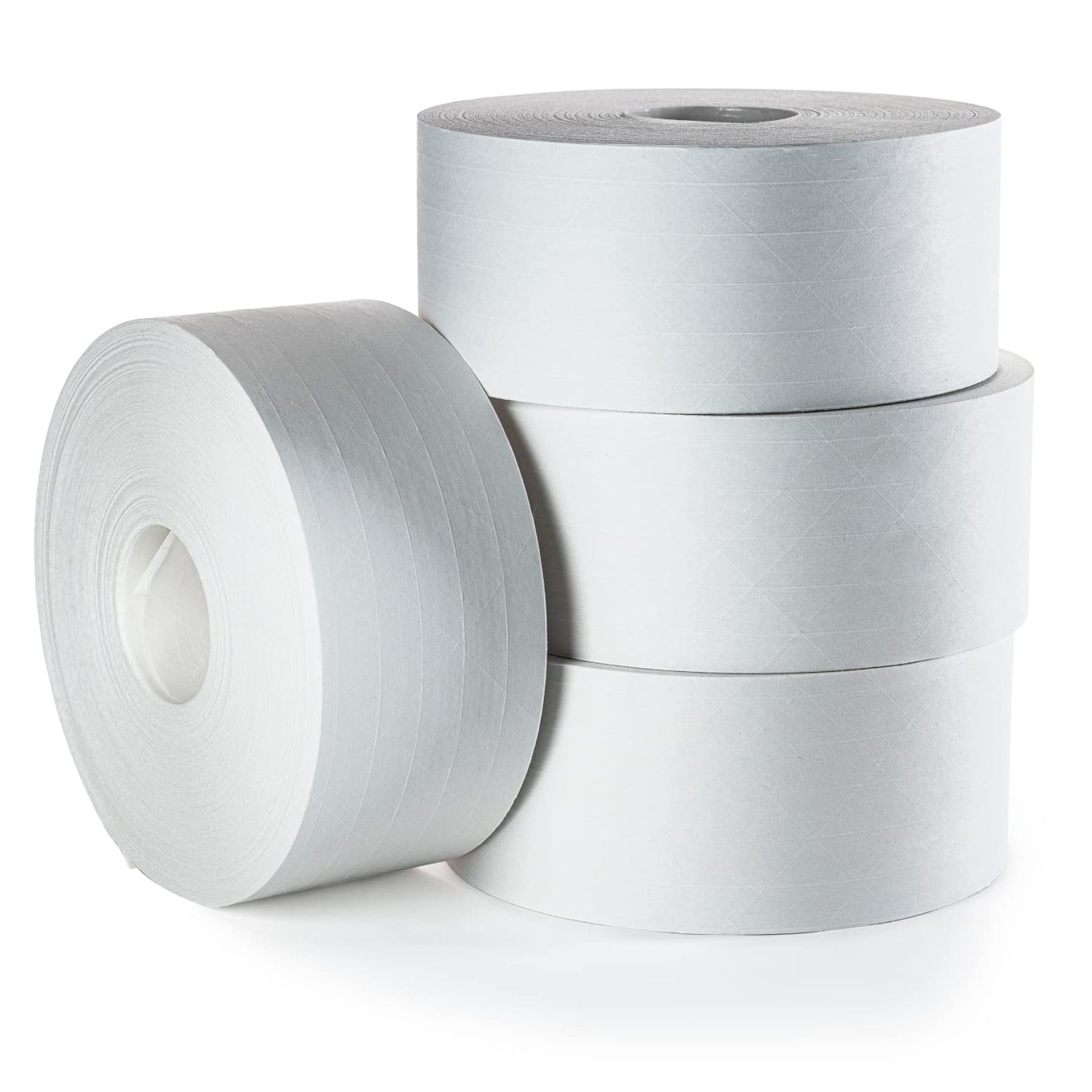 IDL Packaging 2.83" x 450 Feet Reinforced Water-Activated Kraft Gummed Tape 30lb Thickness (Pack of 4) - Secure Paper Packing Tape for Secure Carton Sealing - Heavy-Duty for All Conditions, White