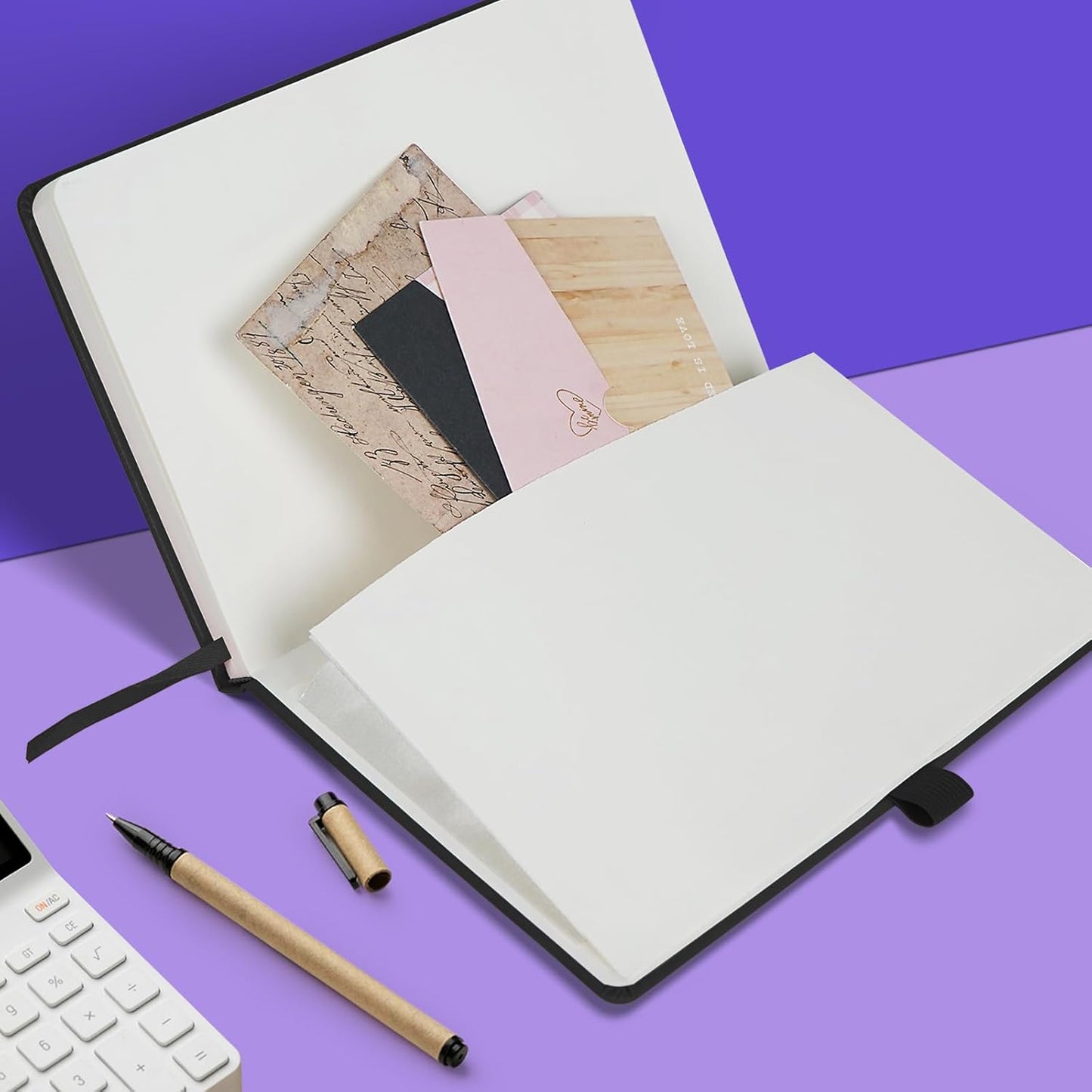 Lined Journal Notebooks for Work, Travel, College, A5 Size 100 GSM Thick Paper, Classic Ruled Journaling Notebook, Hardcover Notepad for Writing 160 Pages, 5.5 x 8.3 inch, Black