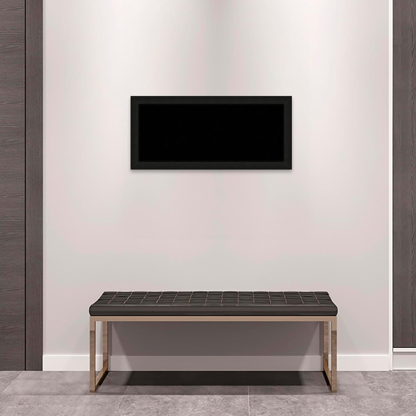 Amanti Art Black Cork Board for Wall, 15x33 Vision Board with Black Wood Frame, Medium Corkboard Office Decor for Home Organization, Casual Corkboard Pinboard to Display Items for Home Organization