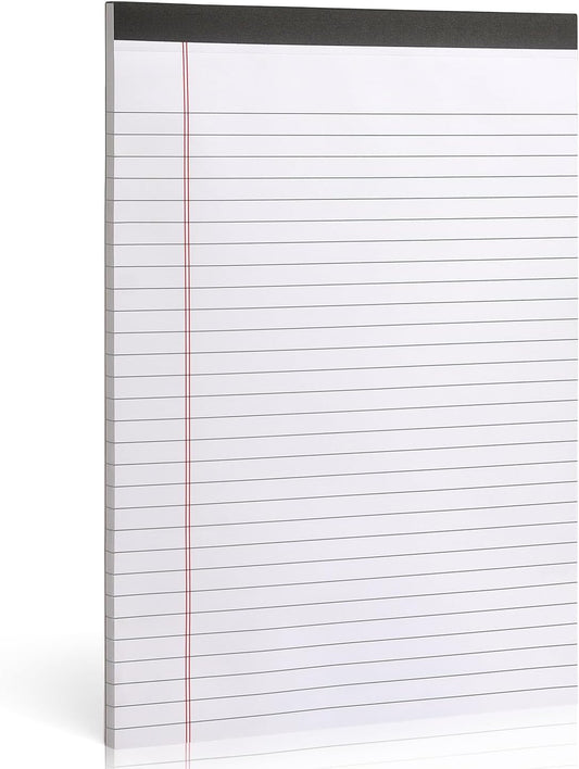 ZZTX Legal Pads 8.5 x 11 Inch White Writing Notepad, Lined Writing Pads for Work Office School, 50 Sheets Per Pad, A4, 1 Pack