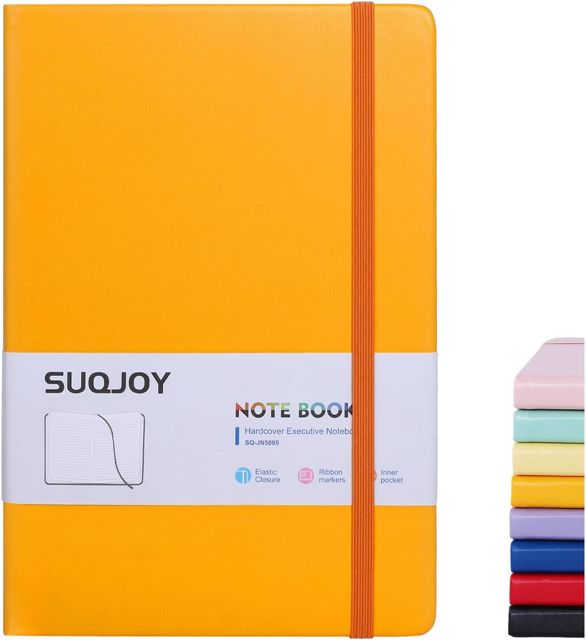 Lined Journal Notebook for Women Men,5.5"x8.3",100 GSM Thick Paper, A5 Hardcover Leather Journaling Notebooks for Writing,Travel,Work & School,College Ruled Notebooks for Note Taking Diary(Orange)