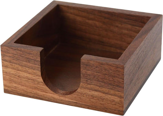 MultiBey Wooden Walnut Sticky Note Pad Holder for Desk, Memo Holder Paper Dispenser, Desktop Accessories Organizer for Office School Home (Thick)
