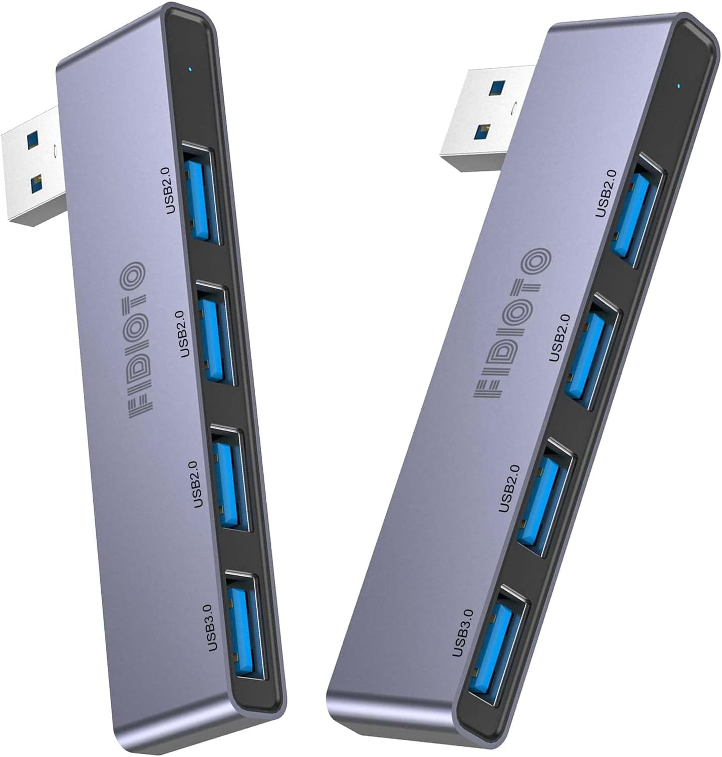 USB Hub 2Pack Right Model, Fidioto 4-Port USB Hub(1 * 3.0 Port, 3 * 2.0 Port) USB Splitter USB Expander for Laptop, Xbox, Flash Drive, HDD, Console, Printer, Camera,Keyborad, Mouse