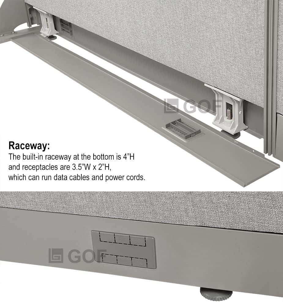 GOF Freestanding Office Partition, Large Fabric Room Divider Panel, 72" W x 72" H