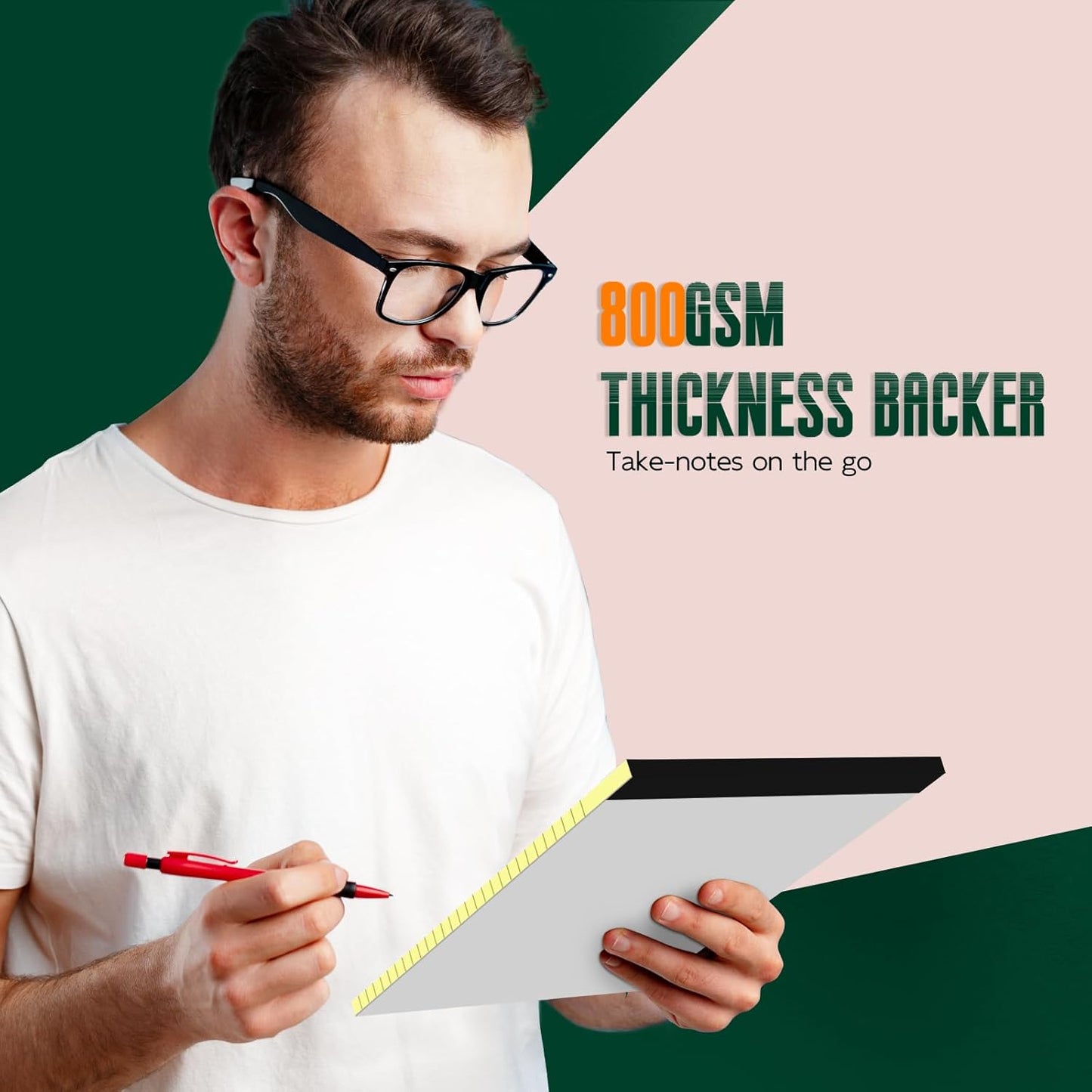 Legal Pads 8.5 x 14 Note Pads, 2 Pack Writing Pads Wide Ruled Notepads, Micro Perforated Yellow Legal Pad 8.5 x 14, Double-Side Printed Lined Paper 30 Sheets Per Note Pads for Home, Office, School