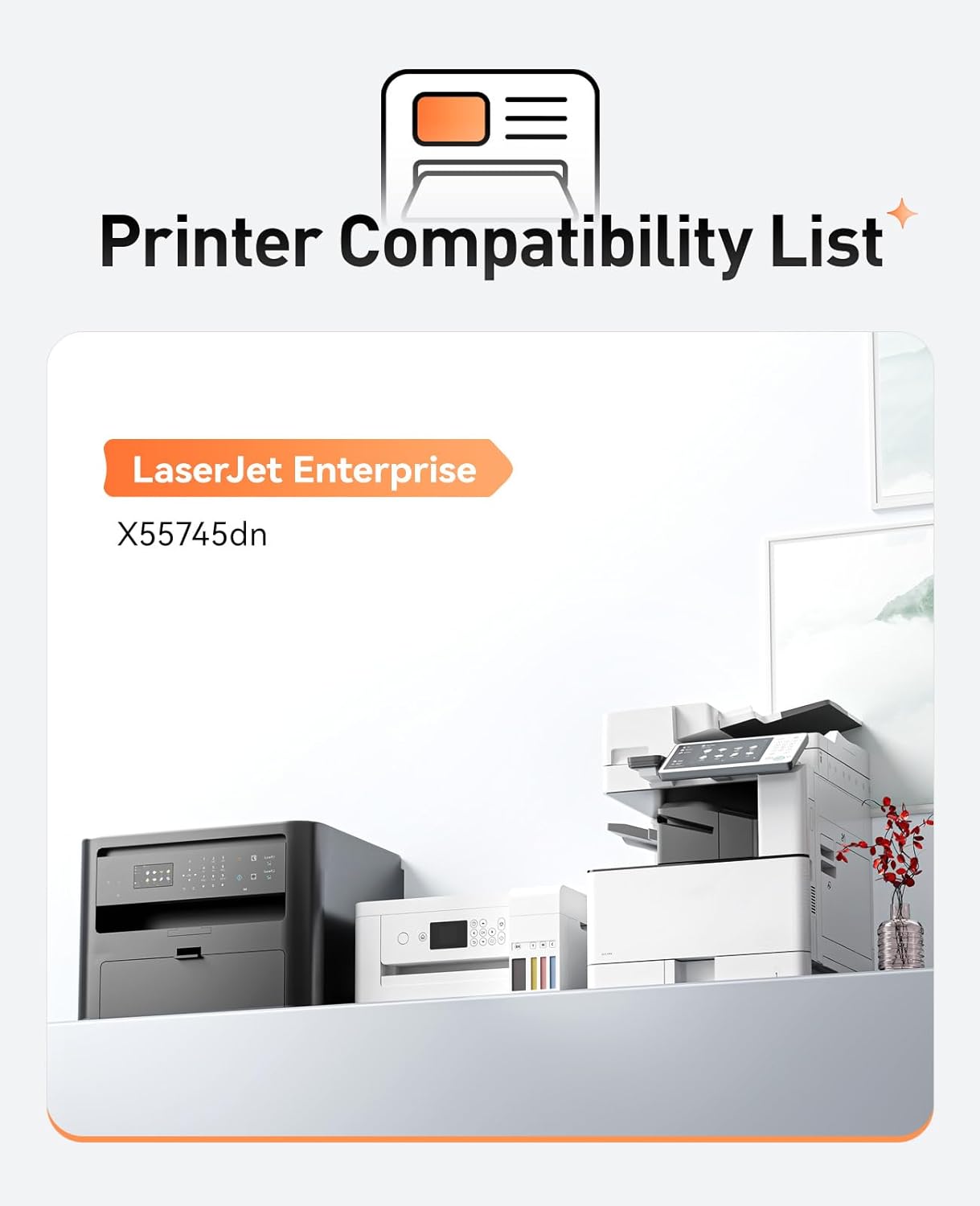 W9240MC W9241MC W9242MC W9243MC Toner Cartridge 4-Pack Extra High Yield With Chip Replacement for W9240MC Compatible for HP Color Laserjet Enterprise X55745 X55745dn Printer(Black Cyan Magenta Yellow)