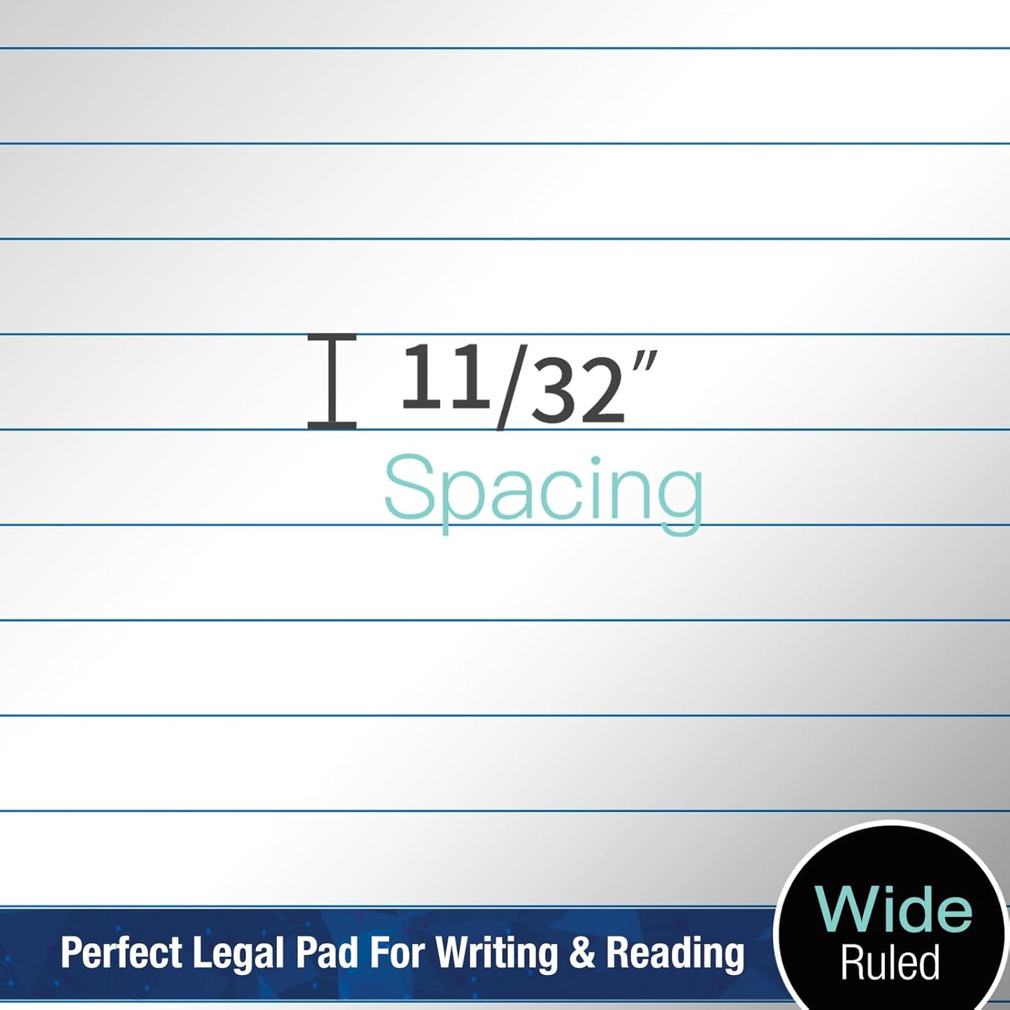 Woodlake Legal Pads 8.5 "x 14" – 6‑Pack, Wide Ruled, Premium White Paper Pad No ink Bleed, Micro‑Perforated Writing Pads,50 Sheets, Legal Size Note pads for School, Office & Home, Made in USA