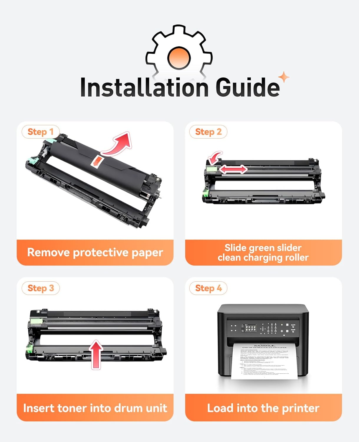 DR223CL DR-223CL Drum Unit Set 4-Pack High Yield Replacement Compatible for Brother DR-223CL Imaging Drum HL-L3210CW HL-L3270CDW MFC-L3770CDW HL-L3290CDW MFC-L3750CDW L3710CW L3230CDW L3230CDN Printer