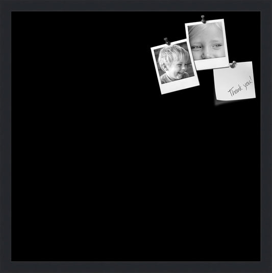 PinPix 22x22 Inch Cork Bulletin Board. This Decorative Framed Pin Board Comes with Solid Black Design and a Satin Black Frame. Ideal for Home Office Decor or Message Board (PinPix-622)