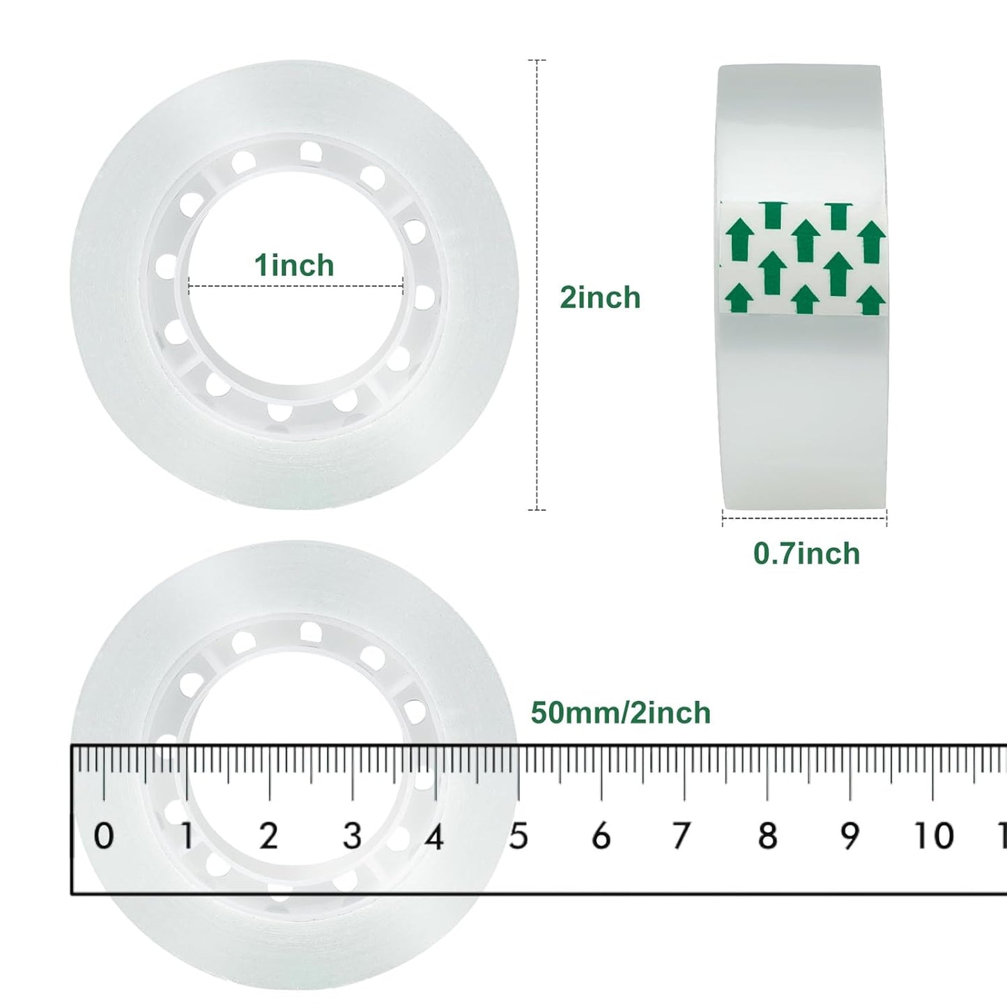 12 Rolls Clear Tape, Transparent Tape Refills, Gift Wrap Tape 3/4 * 1000 inch for Gift Wrapping for Office, Home, School