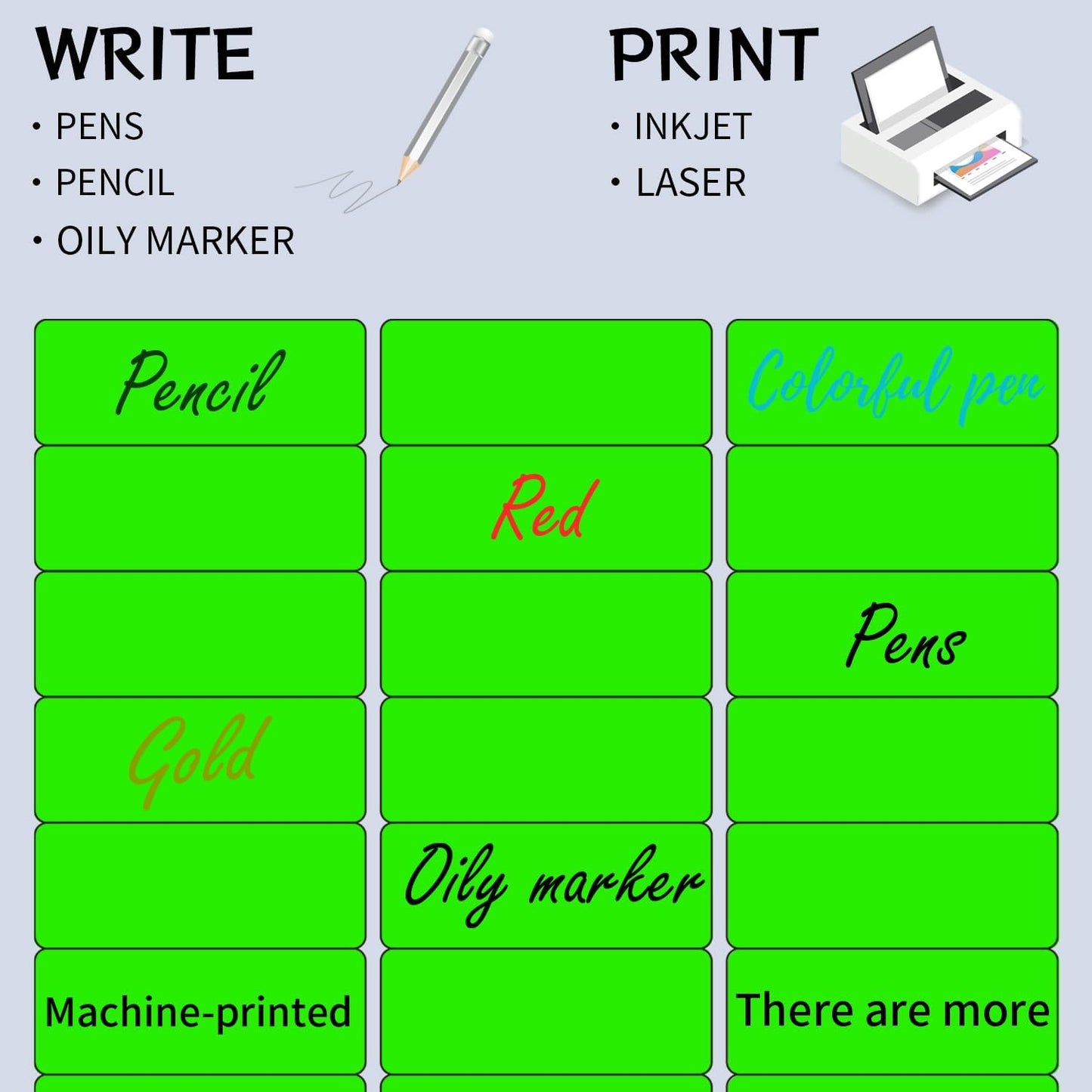 1" x 2-5/8" Address Labels 600 Labels Sticker Paper for Laser/Ink Jet Printer Mailing Labels 8.5"×11" Fluorescent Green 30 per Sheet