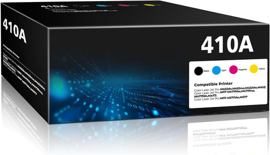 410A Toner Cartridges Color Laser Jet Pro M452 MFP M477 M377 series Compatible for HP 410A 410X Toner Cartridges 4 Pack for HP410A for Color Pro M452dw M452nw MFP M477fdw M477fnw M452dn M377dw M477fdn