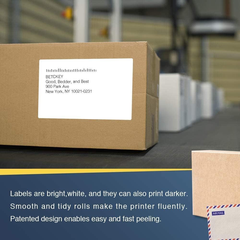 BETCKEY - Compatible Shipping Labels Replacement for Brother DK-1247 (4.07 in x 6.4 in), Use with Brother QL Label Printers [10 Rolls/1800 Labels]