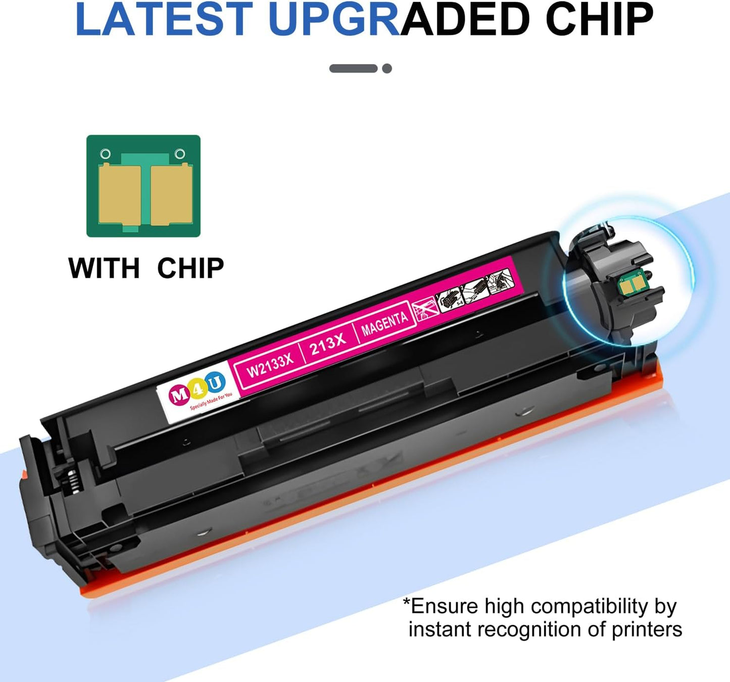 213X Magenta Toner Cartridge(with Chip) W2133X Compatible with 213X for Enterprise 5700dn 6700dn 6701dn, MFP 5800 6800, Flow MFP 5800 6800(1Pack, Magenta)