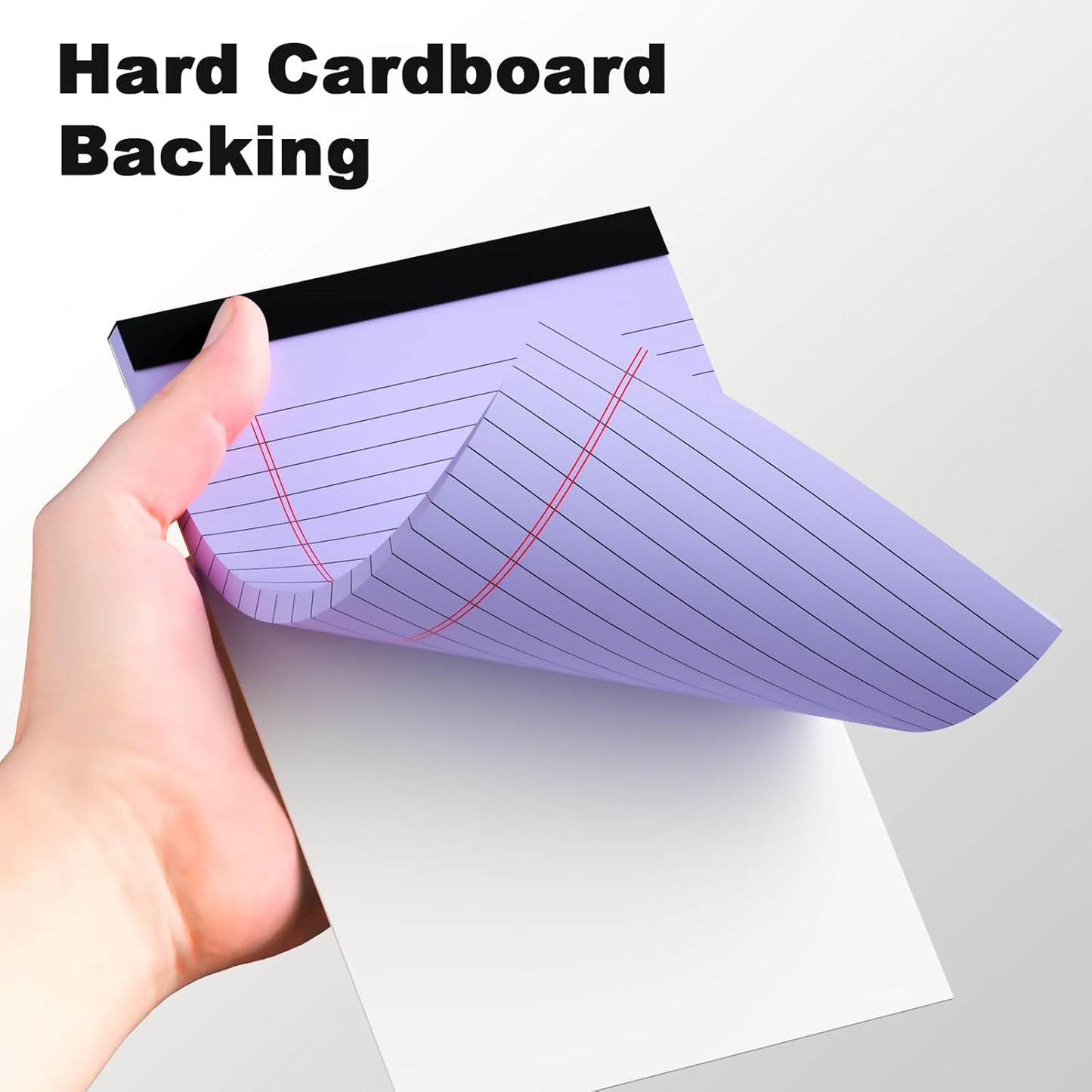 6pcs Small Legal Pad 5x8 College Ruled Purple Legal Pads Notepads 6 Pack Study Back Writing Pads 5 x 8 Perforated Narrow Ruled Pads of Paper Purple