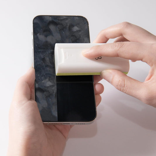 CLICK CLEAN Touchscreen Mist Cleaner, Screen Cleaner, All in One Screen Cleaner Spray with Microfiber and Phone Stand for All Phones, Laptop and Tablet Screens (Beige)